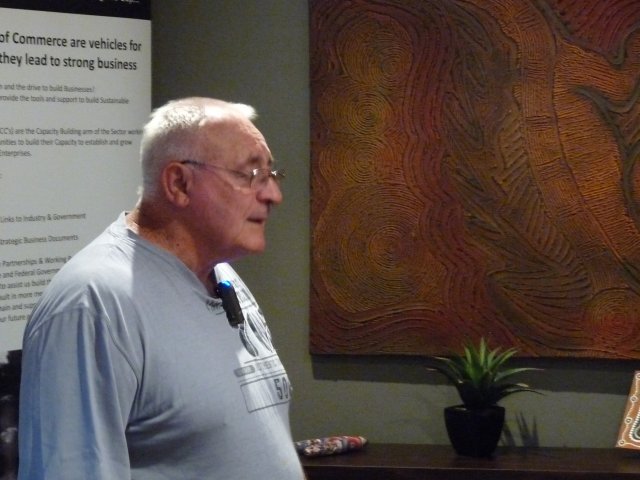 Apology Day 2014 at Mandurah Hunter Indigenous Business Chamber - Uncle Les Elvin gives Welcome 